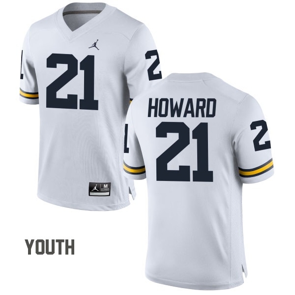 Michigan Wolverines Youth NCAA desmond Howard #21 White College Football Jersey GXX2149BY